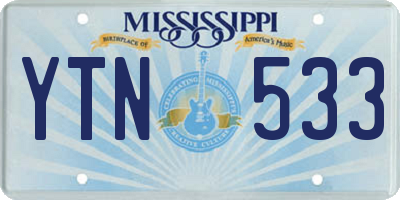 MS license plate YTN533