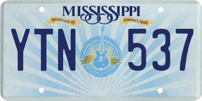 MS license plate YTN537
