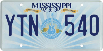 MS license plate YTN540