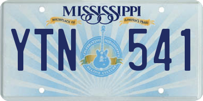 MS license plate YTN541