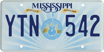 MS license plate YTN542