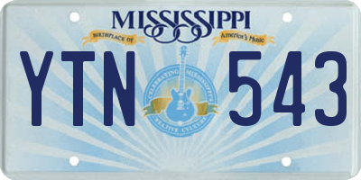 MS license plate YTN543