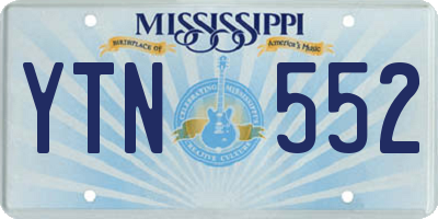 MS license plate YTN552