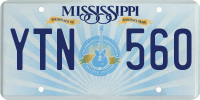 MS license plate YTN560