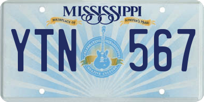 MS license plate YTN567