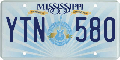 MS license plate YTN580