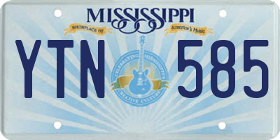 MS license plate YTN585