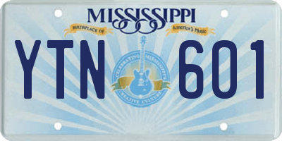 MS license plate YTN601