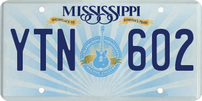 MS license plate YTN602
