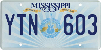 MS license plate YTN603