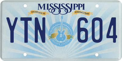 MS license plate YTN604