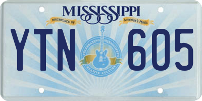 MS license plate YTN605
