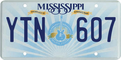 MS license plate YTN607