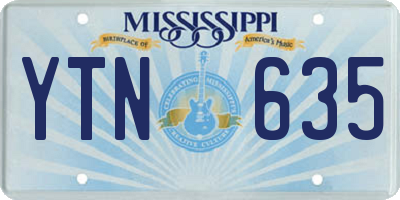 MS license plate YTN635