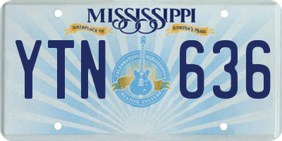 MS license plate YTN636
