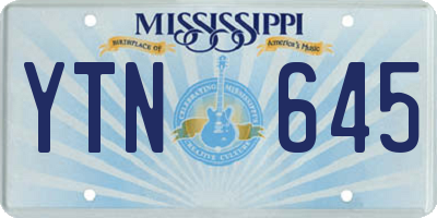 MS license plate YTN645