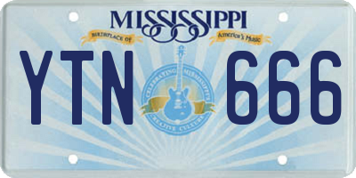 MS license plate YTN666