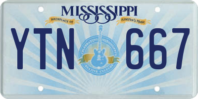 MS license plate YTN667
