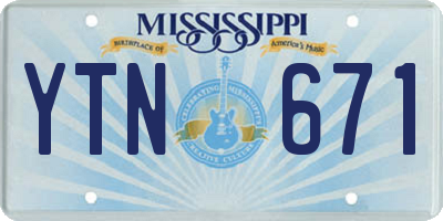MS license plate YTN671
