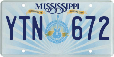 MS license plate YTN672