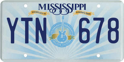 MS license plate YTN678