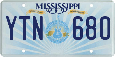 MS license plate YTN680