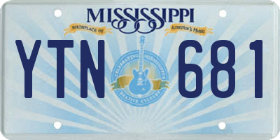 MS license plate YTN681