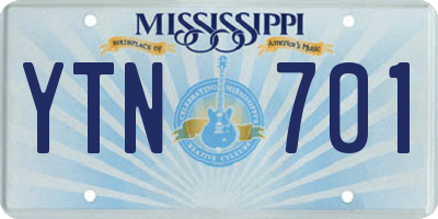 MS license plate YTN701