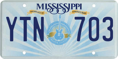 MS license plate YTN703