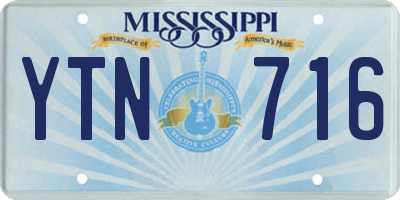 MS license plate YTN716