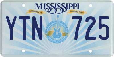 MS license plate YTN725
