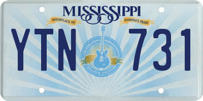 MS license plate YTN731