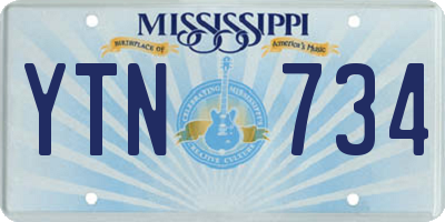 MS license plate YTN734