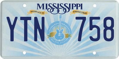 MS license plate YTN758