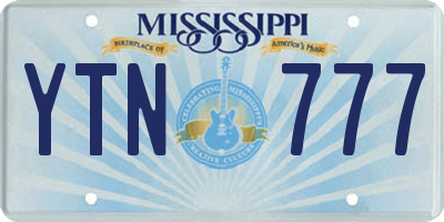 MS license plate YTN777