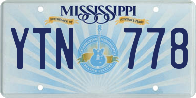 MS license plate YTN778