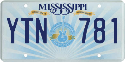 MS license plate YTN781