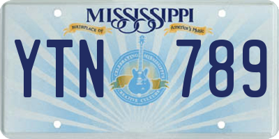 MS license plate YTN789