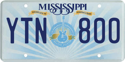 MS license plate YTN800