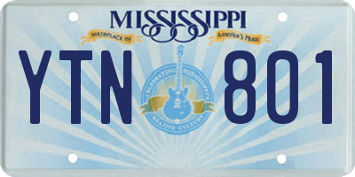 MS license plate YTN801