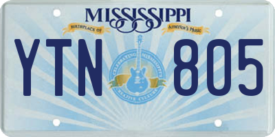 MS license plate YTN805