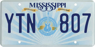 MS license plate YTN807