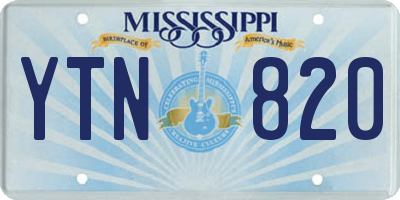 MS license plate YTN820