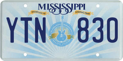 MS license plate YTN830