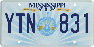 MS license plate YTN831