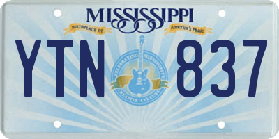 MS license plate YTN837