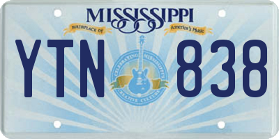 MS license plate YTN838