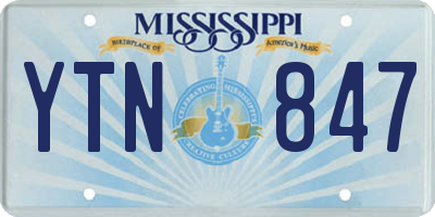 MS license plate YTN847