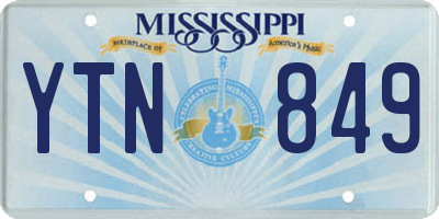 MS license plate YTN849
