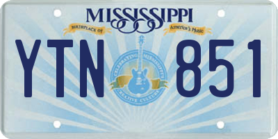 MS license plate YTN851